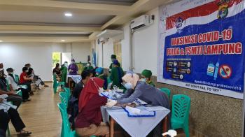 Dukung Pemerintah Tekan Penyebaran Covid 19, PSMTI dan Polda Lampung Adakan Vaksinasi